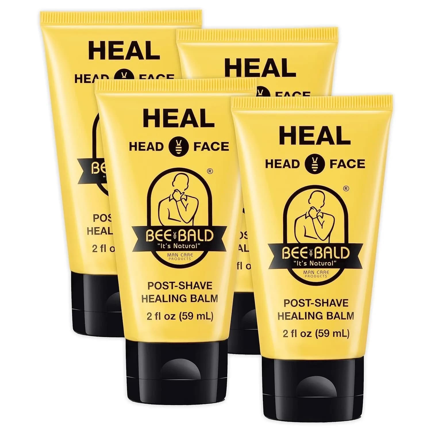Bee Bald HEAL Aftershave Balm for Men 59ml (2 Fl Oz) | Calms Bumps & Redness — 2 Fl Oz