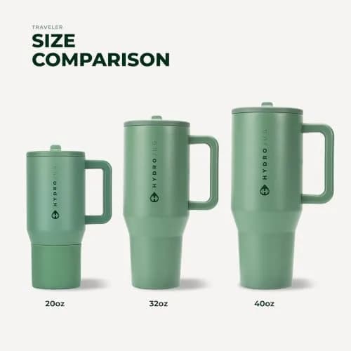 HydroJug Traveler 40oz Insulated Water Bottle with Handle | Leakproof, Triple Wall Stainless Steel, Sage thumbnail 5