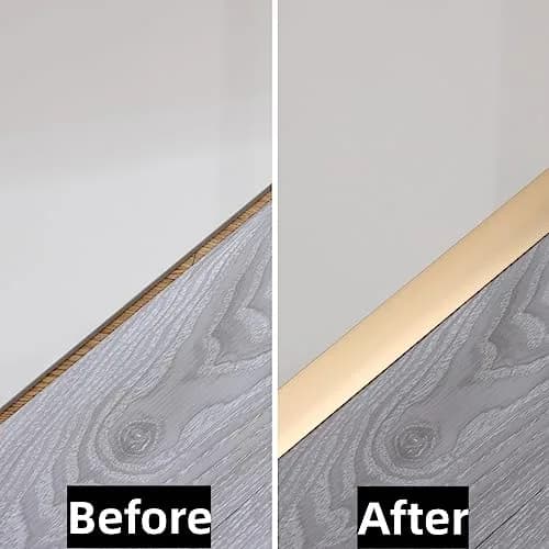 Gaahing Aluminum T Molding Floor Transition Strip 2.9ft (0.9m) x 0.8in (2cm) Matte Gold | 3-Pack for Laminate, Vinyl, Rubber Flooring thumbnail 5