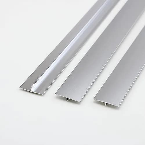 Gaahing Aluminum T Molding Floor Transition Strip 2.9ft (0.9m) x 1.6in (4cm) Matte Silver | 3-Pack for Laminate, Vinyl, Hardwood Floors thumbnail 1