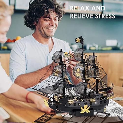 Piececool Art_Craft_Kit 3D Metal Puzzle Ship | Nautical Model for Adults (15x3.7x12cm) thumbnail 3