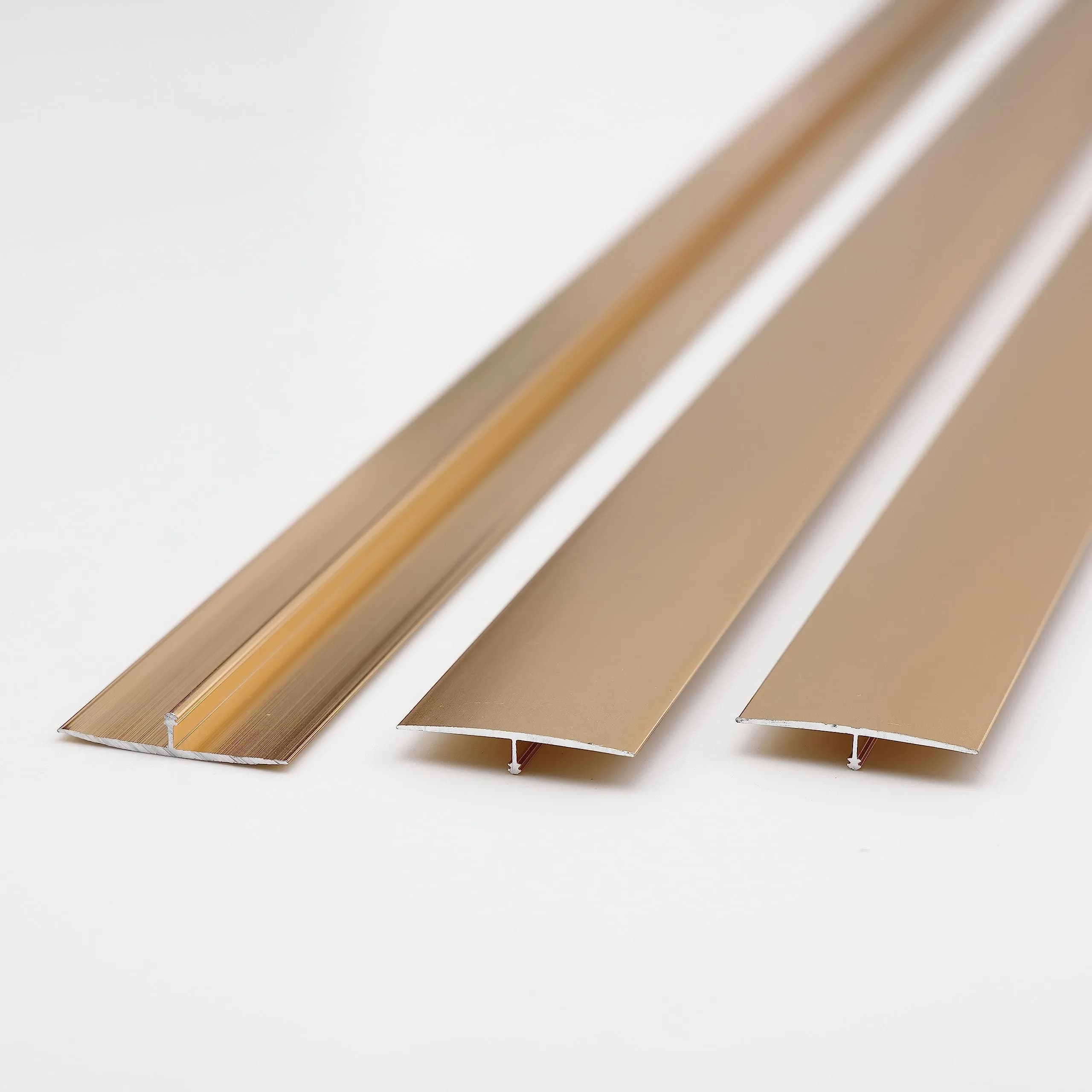 Gaahing Aluminum T Molding Floor Transition Strip Matte Gold | 3 Strips x 2.9ft (0.9m) x 1.6in (4cm) | Seamless Flooring Transitions