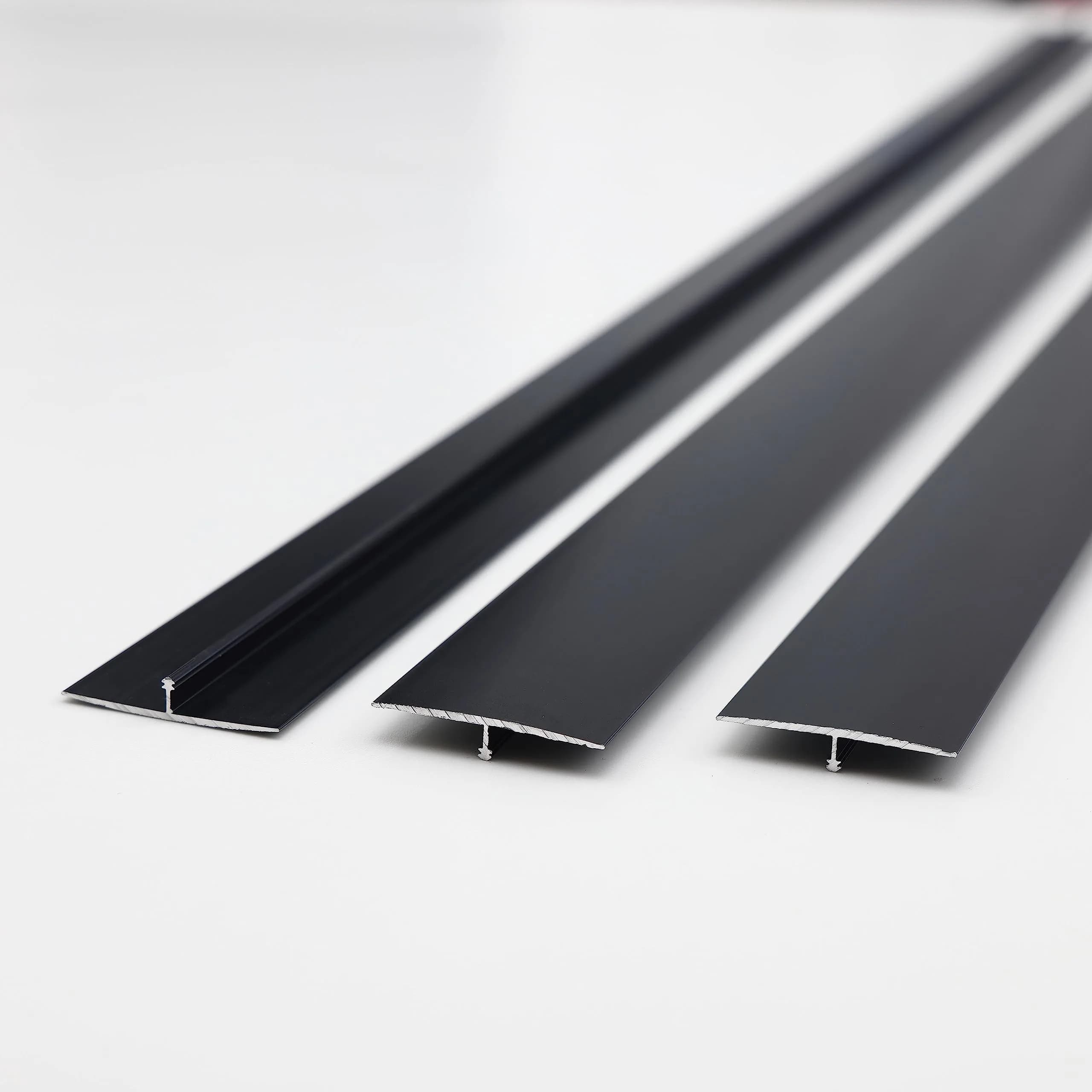 Gaahing Matte Black Aluminum T Molding Floor Transition Strip 2.7m (8.7ft) | Seamless Flooring Edging — Matte Black
