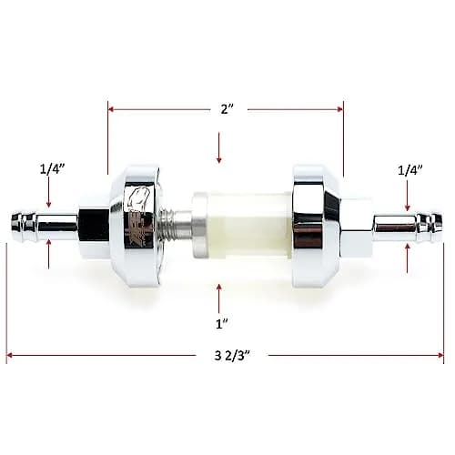 APE RACING Upgraded Billet Aluminum Fuel Filter 1/4" Inline, Chrome | Corrosion Resistance, Washable, High Flow thumbnail 5