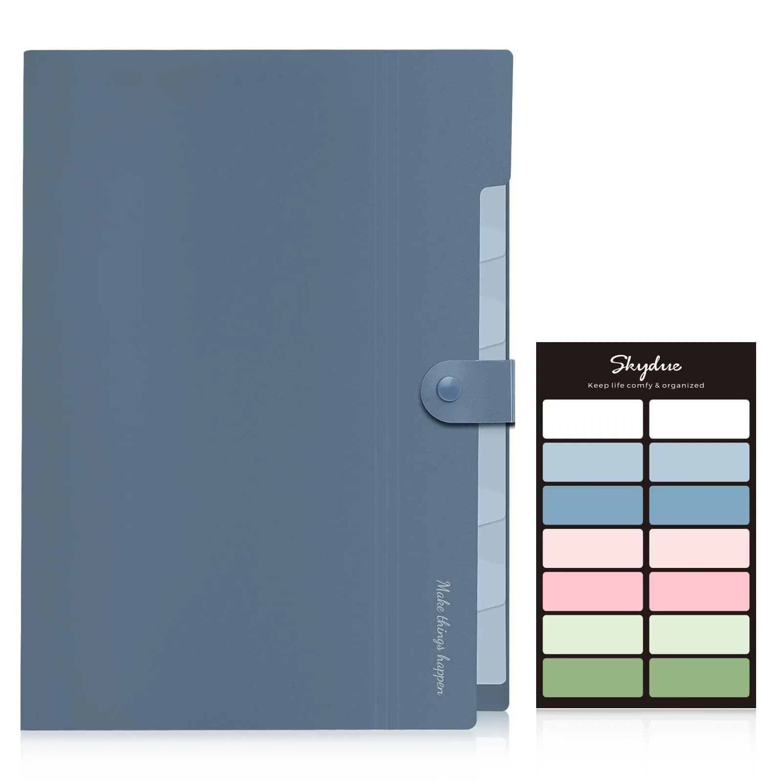 SKYDUE Expanding File Organizer with 8 Pockets - Letter Size Accordion Document Holder in Light Green - view 2