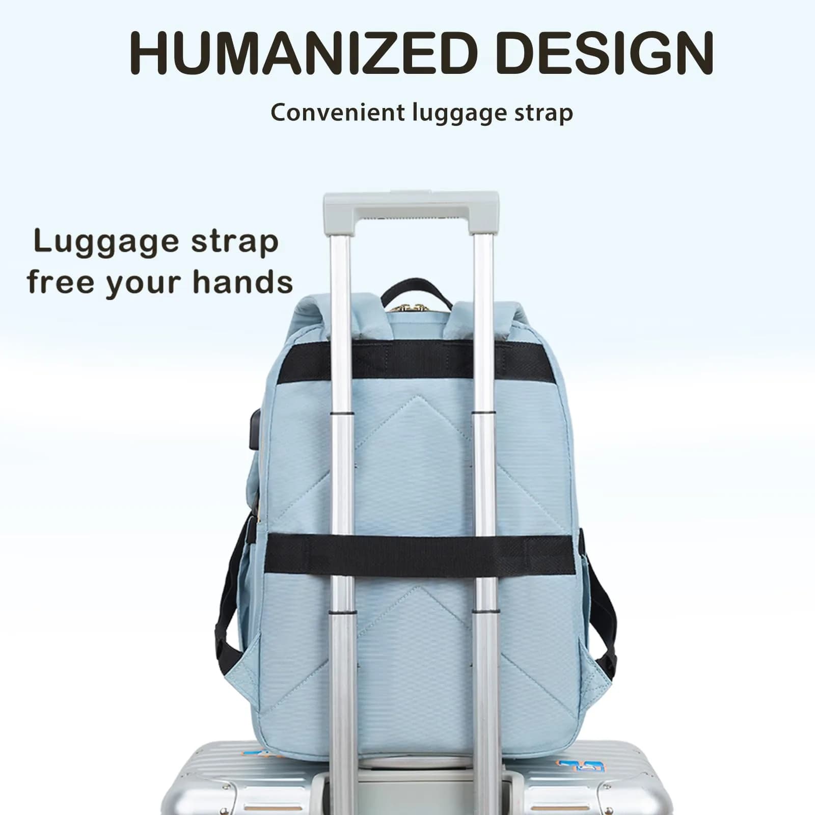 VANKEAN Quilted Light Blue Laptop Backpack 20L (0.72 kg) | Waterproof Nylon Bag for 15.6 Inch Laptops - view 5