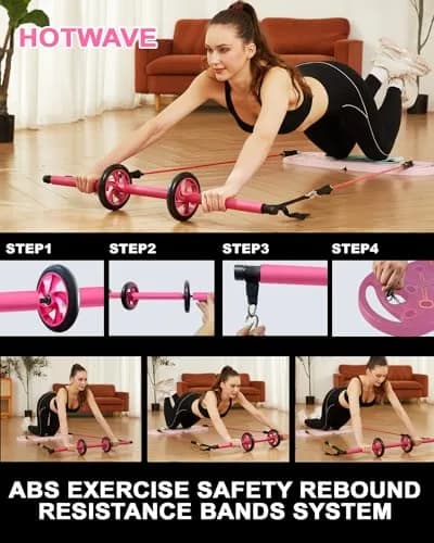 HOTWAVE Push Up Board, Foldable Portable 20 in 1 Fitness System with Resistance Bands thumbnail 5
