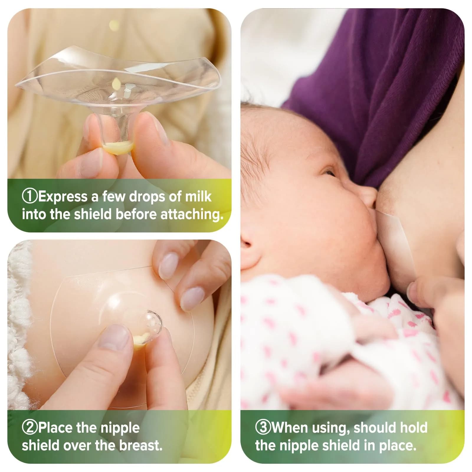 haakaa Nipple Shields for Nursing with Storage Case, 24mm (0.85 Fl Oz) | Ultra-Thin Food-Grade Silicone for Latch Issues - view 5