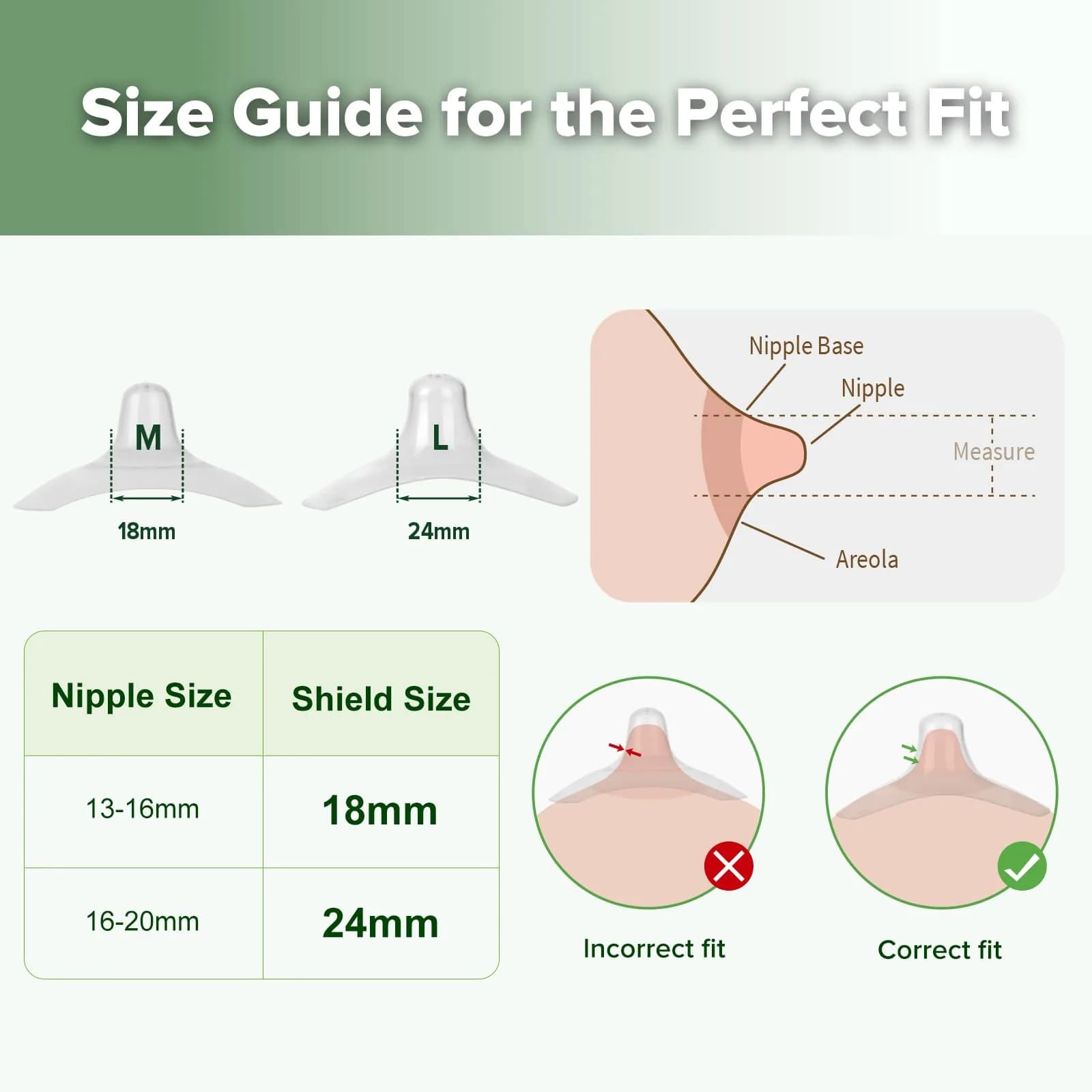 haakaa Nipple Shields for Nursing with Storage Case, 24mm (0.85 Fl Oz) | Ultra-Thin Food-Grade Silicone for Latch Issues - view 6