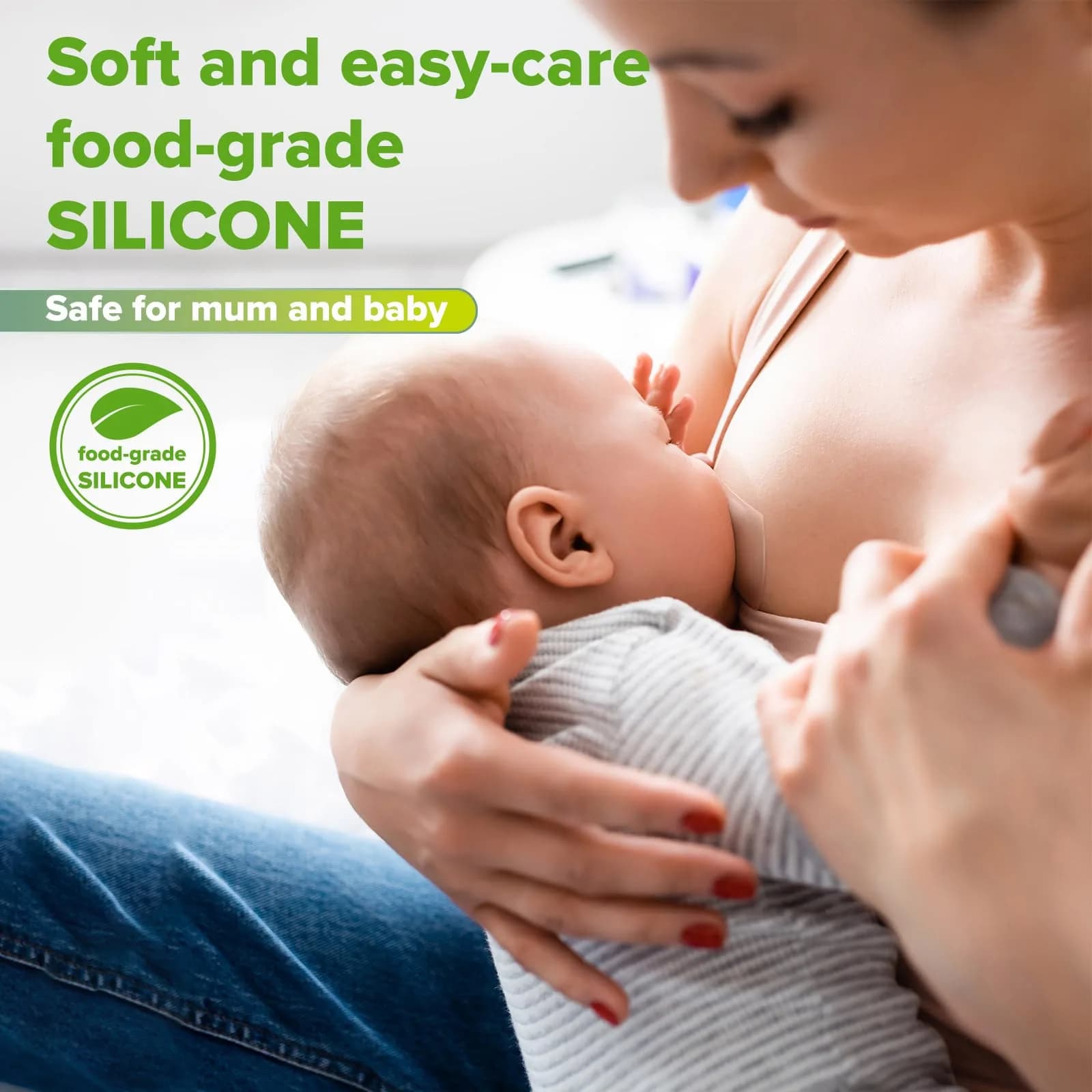 haakaa Nipple Shields for Nursing with Storage Case, 24mm (0.85 Fl Oz) | Ultra-Thin Food-Grade Silicone for Latch Issues - view 2