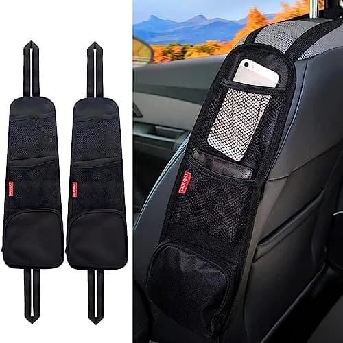 Luckybay Car Seat Side Organizer 2 Pack | Universal Fit for Cars, SUVs & Trucks thumbnail 1