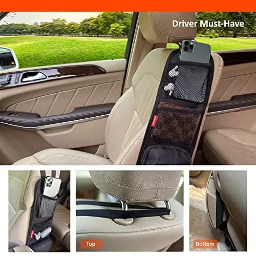 Luckybay Car Seat Side Organizer 2 Pack | Universal Fit for Cars, SUVs & Trucks thumbnail 6