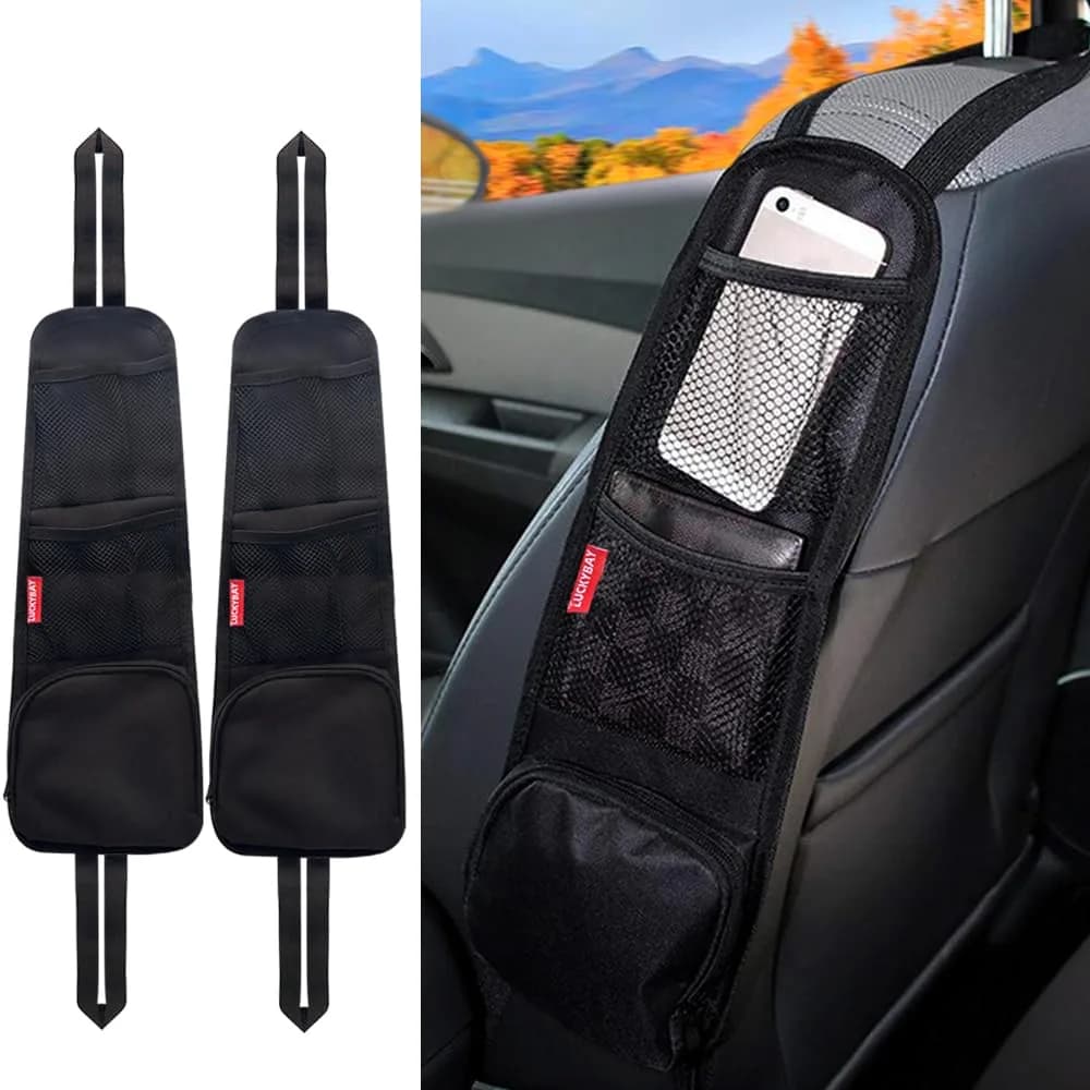 Luckybay Car Seat Side Organizer 2 Pack | Universal Fit for Cars, SUVs & Trucks - main product image