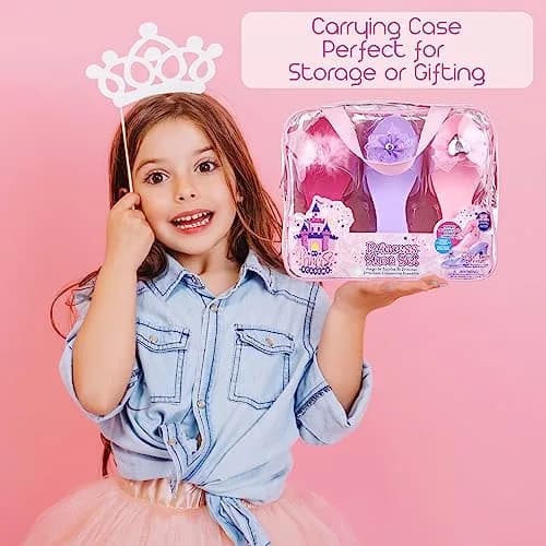 PRINCESS EXPRESSIONS 3pc Pastel Princess Dress Up Shoe Set | Toddler Girl Slip-On Shoes with 2-inch Heel, Assorted Pink & Purple, Fits Shoe Size 7-10 thumbnail 7