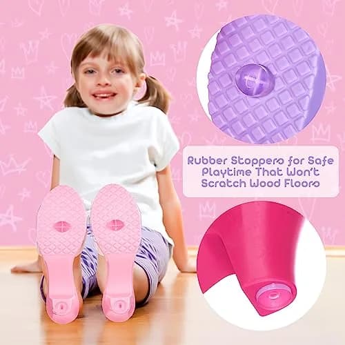 PRINCESS EXPRESSIONS 3pc Pastel Princess Dress Up Shoe Set | Toddler Girl Slip-On Shoes with 2-inch Heel, Assorted Pink & Purple, Fits Shoe Size 7-10 thumbnail 3