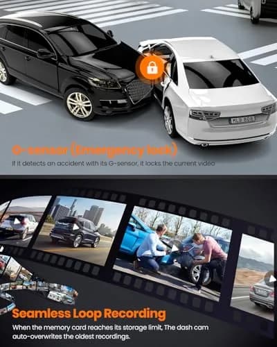YEECORE 4K Dash Cam Front and Rear, Built-in WiFi GPS, 3" IPS Screen | Ultra HD 4K+1080P Dual Dash Cam with Night Vision thumbnail 6