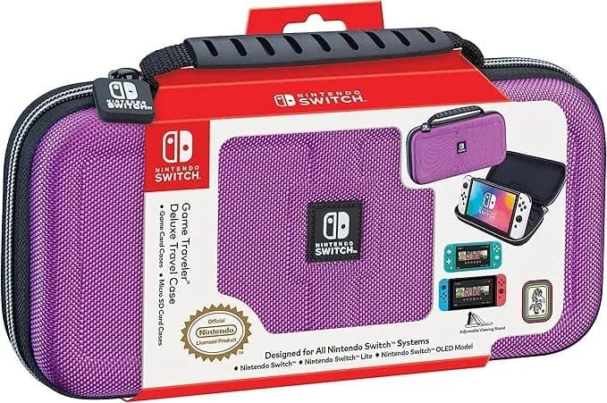Game Traveler Deluxe Licensed Travel Case for Nintendo Switch OLED, Lite & Standard | Purple Ballistic Nylon thumbnail 3