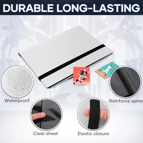 TiopLior Card Binder Album Folder Book Fit for MTG Baseball Football Sports Cards | Large Capacity, Durable Polypropylene, White thumbnail 3