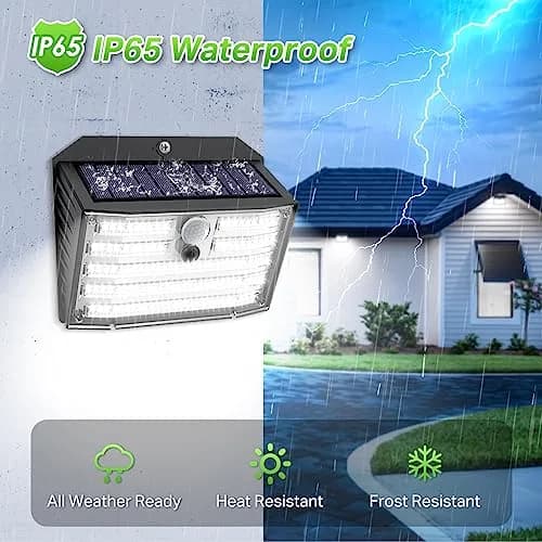 CLAONER Solar Lights Outdoor 10 Pack | Wireless Motion Sensor Waterproof Wall Lights thumbnail 6