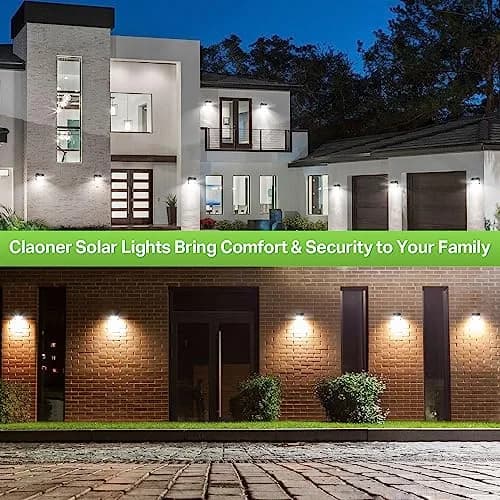 CLAONER Solar Lights Outdoor 10 Pack | Wireless Motion Sensor Waterproof Wall Lights thumbnail 8