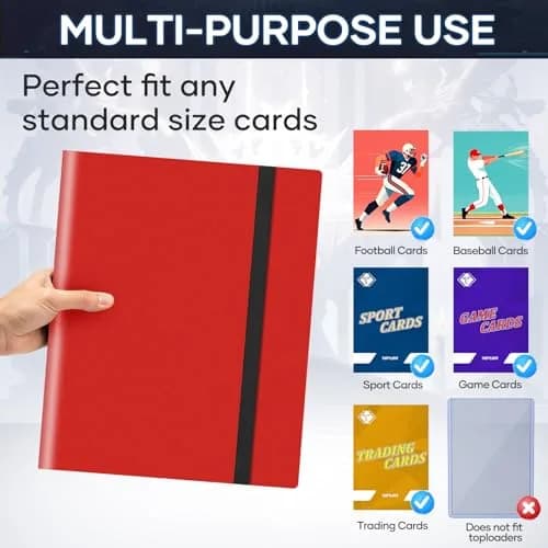 TiopLior Red 9-Pocket Trading Card Binder 360 Pockets | Acid-Free Polypropylene thumbnail 6
