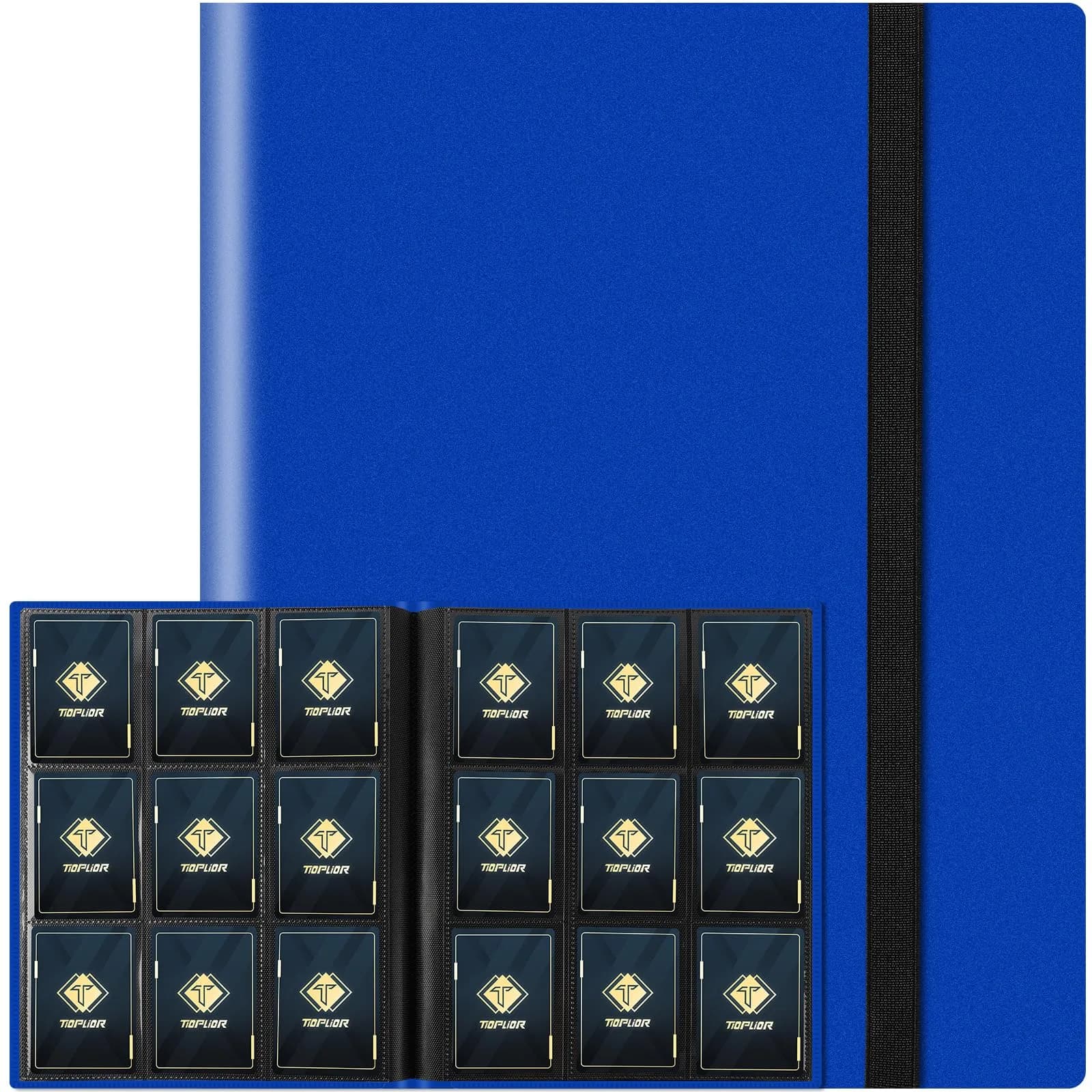 TiopLior Card Binder Album Folder Book Fit for MTG Baseball Football Sports Cards | 360 Pockets, Navy Blue