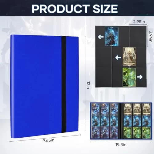 TiopLior Card Binder Album Folder Book Fit for MTG Baseball Football Sports Cards | 360 Pockets, Navy Blue thumbnail 2