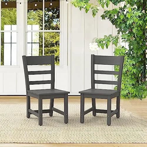 Cozyman Armless Outdoor Dining Chairs | All Weather Resistant HDPS Patio Chairs thumbnail 2