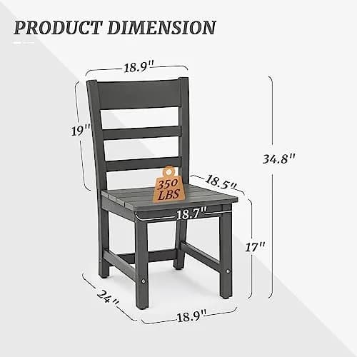 Cozyman Armless Outdoor Dining Chairs | All Weather Resistant HDPS Patio Chairs thumbnail 3