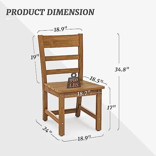 Cozyman Armless Outdoor Dining Chairs | All Weather Resistant HDPS Patio Support 350 LBS thumbnail 3