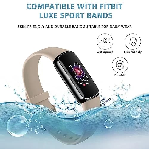 AK Sport Bands 4 Pack for Fitbit Luxe Small | Silicone Replacement Straps in Light Pink/Starlight/Smoke Violet/Milk Tea thumbnail 3