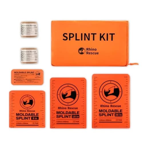 RHINO RESCUE 4-Size Moldable First Aid Splint Kit, Orange-Gray | Durable, Compact & Supportive for Emergency Use thumbnail 8