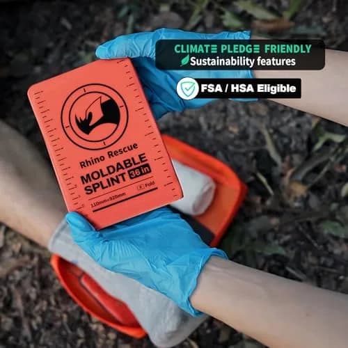 RHINO RESCUE 4-Size Moldable First Aid Splint Kit, Orange-Gray | Durable, Compact & Supportive for Emergency Use thumbnail 3