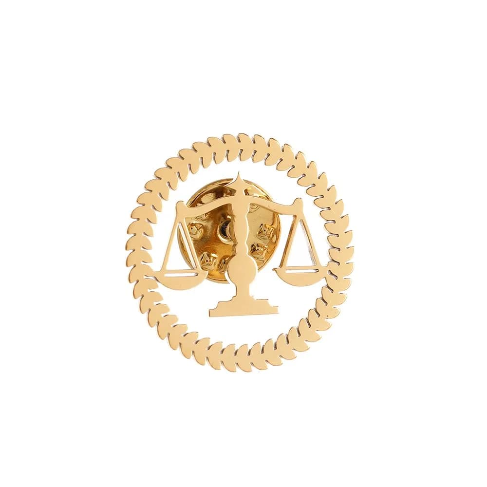 LLYANZ Libra Balance Advocate Brooch 2.5cm | Justice & Equity Symbol for Men