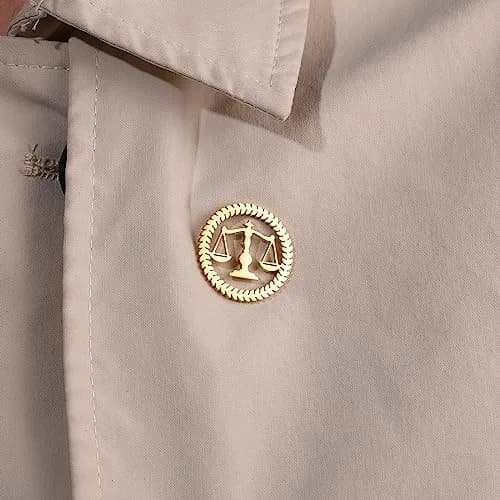 LLYANZ Libra Balance Advocate Brooch 2.5cm | Justice & Equity Symbol for Men thumbnail 2