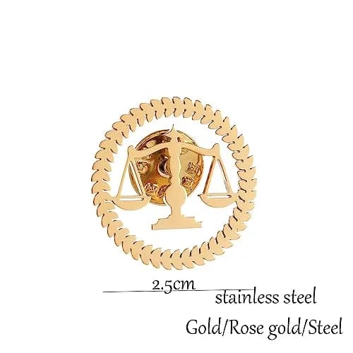 LLYANZ Libra Balance Advocate Brooch 2.5cm | Justice & Equity Symbol for Men thumbnail 3