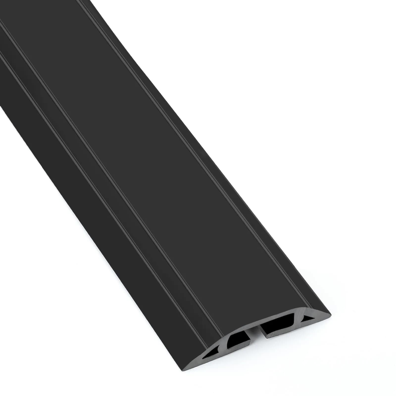 Eapele Heavy Duty Floor Cord Cover Protector 2.0 m (6.5 ft) | Prevents Tripping Hazards — Solid Black