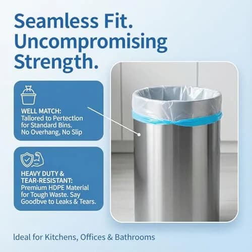 T.FORING Small 2 Gallon Drawstring Trash Bags 7.5L (120 Count) | Thick HDPE, Unscented, Leak-Proof thumbnail 5
