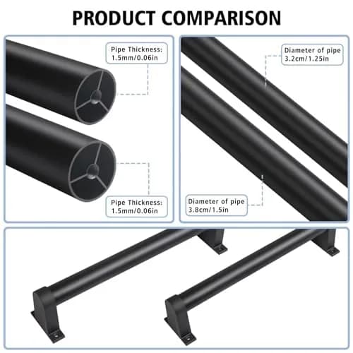 SDNBHT Industrial Stair Railing Metal Hand Rails 6ft | Aluminum Wall Mount Handrail for Indoor & Outdoor Steps thumbnail 3