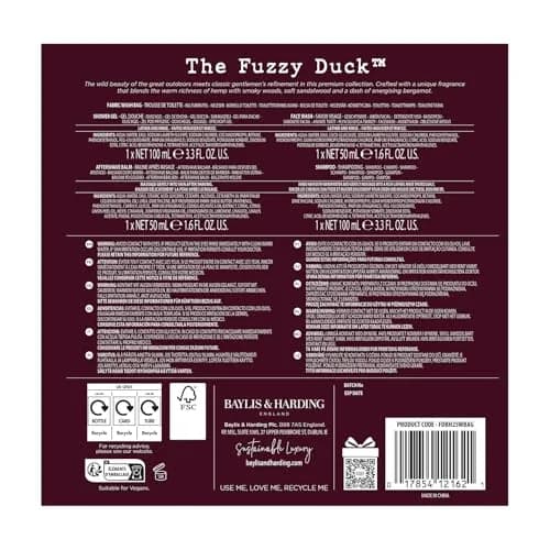 Baylis & Harding The Fuzzy Duck Luxury Wash Bag Gift Set For Men | Bergamot, Hemp & Sandalwood Scent | 200ml (6.76 Fl Oz) Set thumbnail 7
