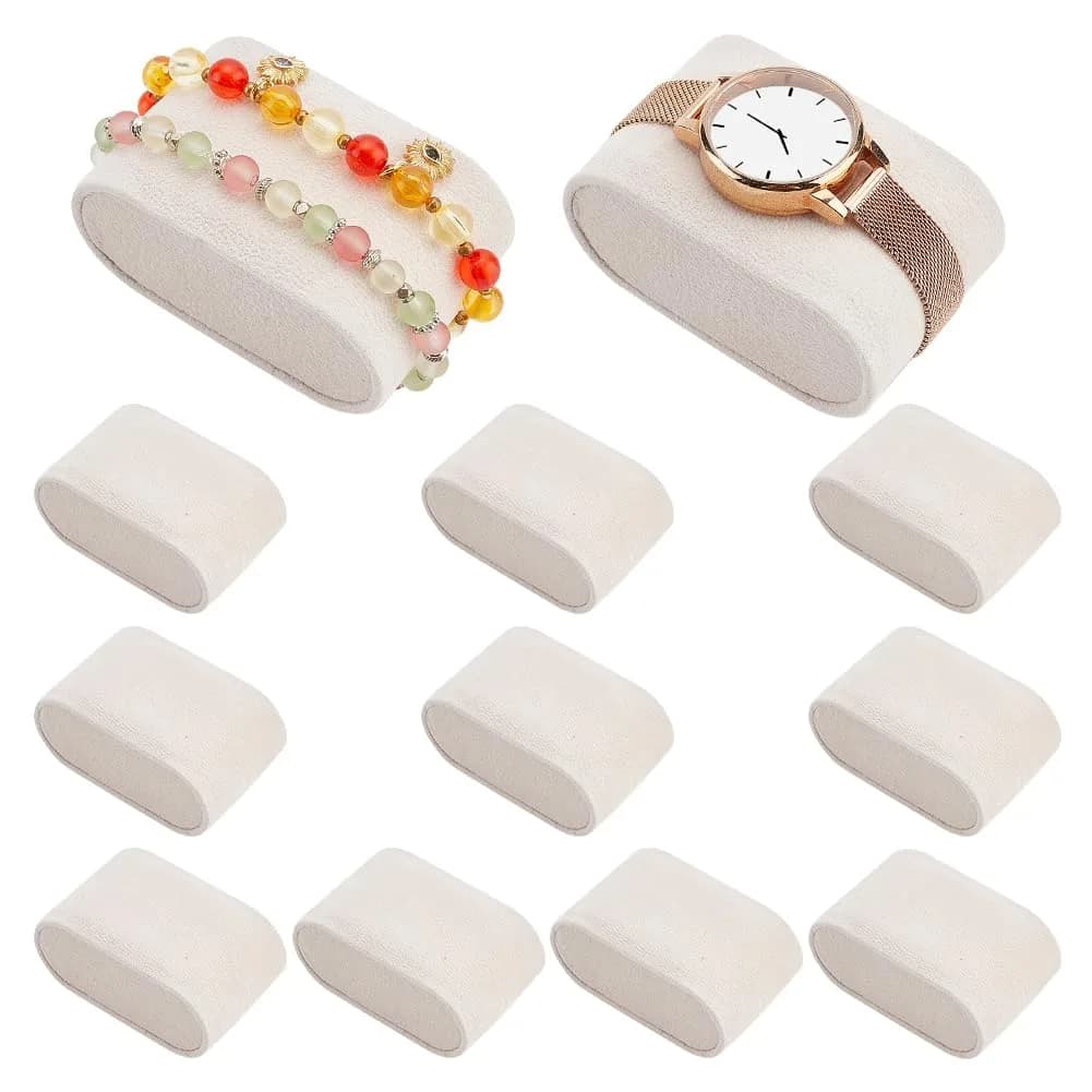 PH PandaHall 12pcs Watch Pillow Inserts Beige | Jewelry Display Cushion for Small Business — Beige-12pcs
