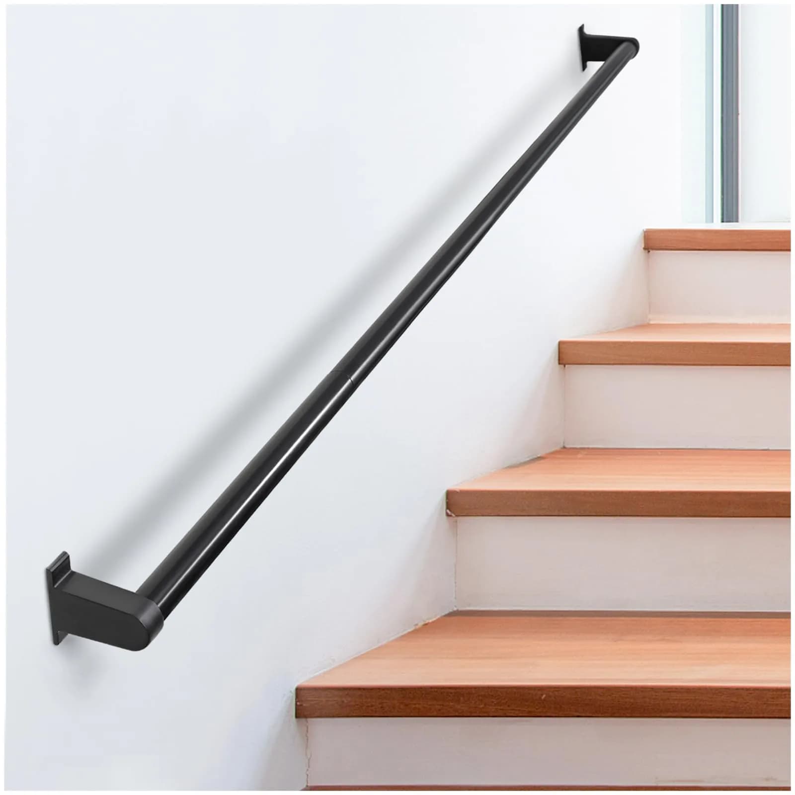 SDNBHT Industrial Stair Railing 1.22 m (4 ft) Black | Heavy Duty Aluminum Handrail for Indoor & Outdoor Steps