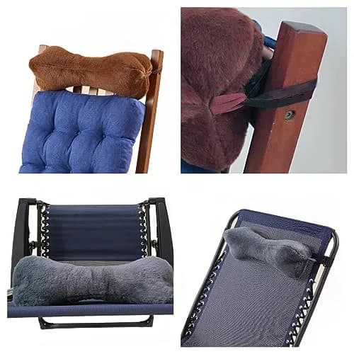 VCOMSOFT Recliner Headrest Pillow Dark Grey | Adjustable Bone Neck Pillow for Sleeping & Lumbar Support thumbnail 6
