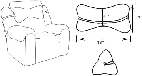 VCOMSOFT Recliner Headrest Pillow Dark Grey | Adjustable Bone Neck Pillow for Sleeping & Lumbar Support thumbnail 7