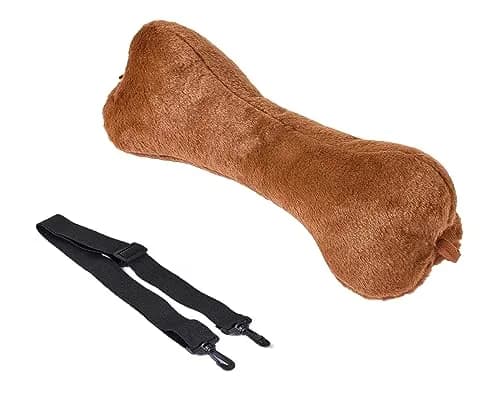 VCOMSOFT Bone Neck Pillow for Recliners & Sofas, XL 18"L x 7"D x 7"H, Brown | Adjustable Height & Lumbar Support thumbnail 2