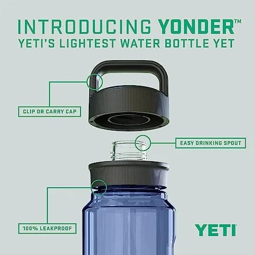 YETI Yonder 600 ml/20 oz Water Bottle with Leakproof Yonder Chug Cap, Navy | Shatter-Resistant Hydration for Active Lifestyles thumbnail 2