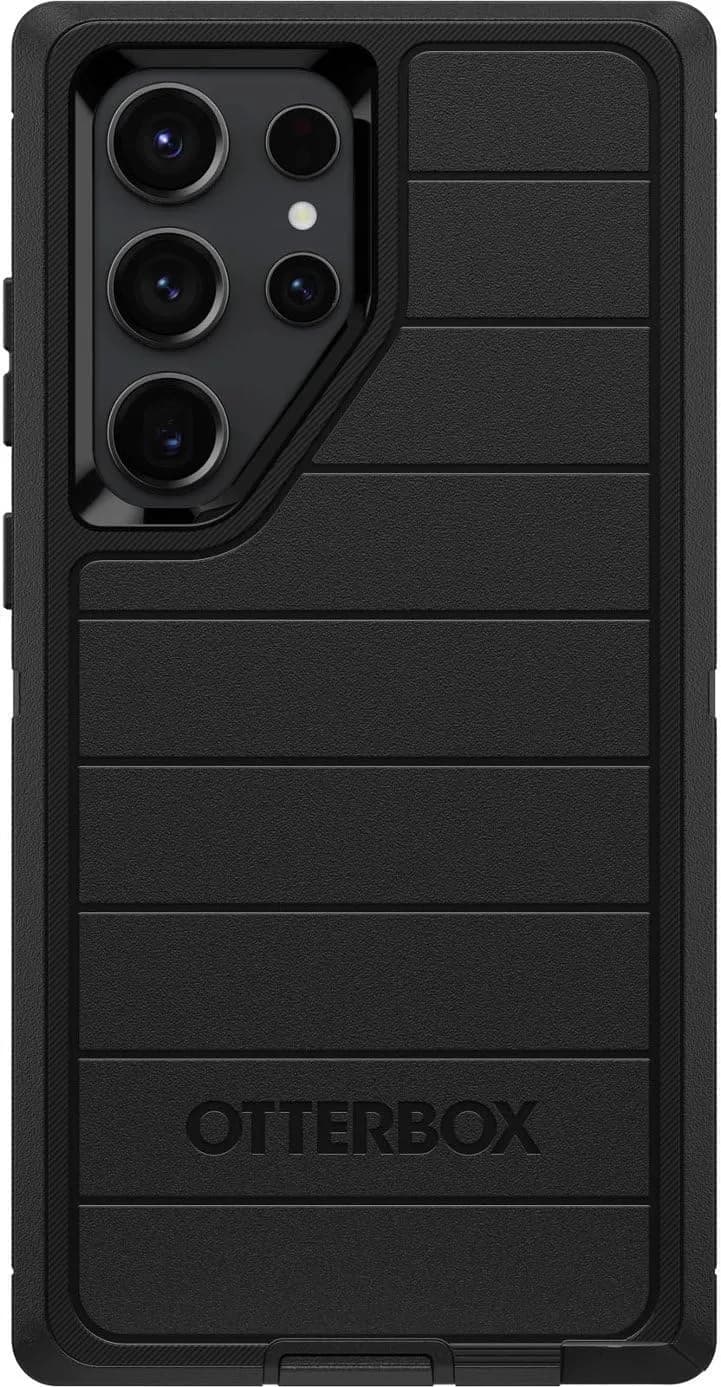 OtterBox Galaxy S23 Ultra Defender Series Case - Black | Rugged & Microbial Defense (Large) — Black