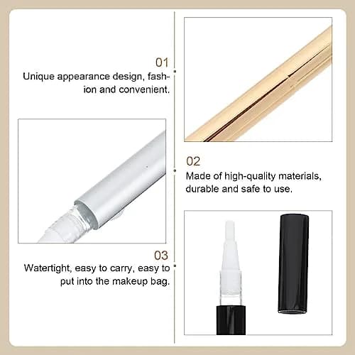 FRCOLOR Empty Nail Oil Pen Tube 4-Pack 3ml (0.1 Fl Oz) | Refillable Cosmetic Applicator for Travel thumbnail 3