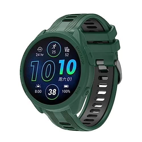 TenCloud Silicone Protective Case for Garmin Forerunner 965 (3 Pack, Black+Green+Blue) thumbnail 3
