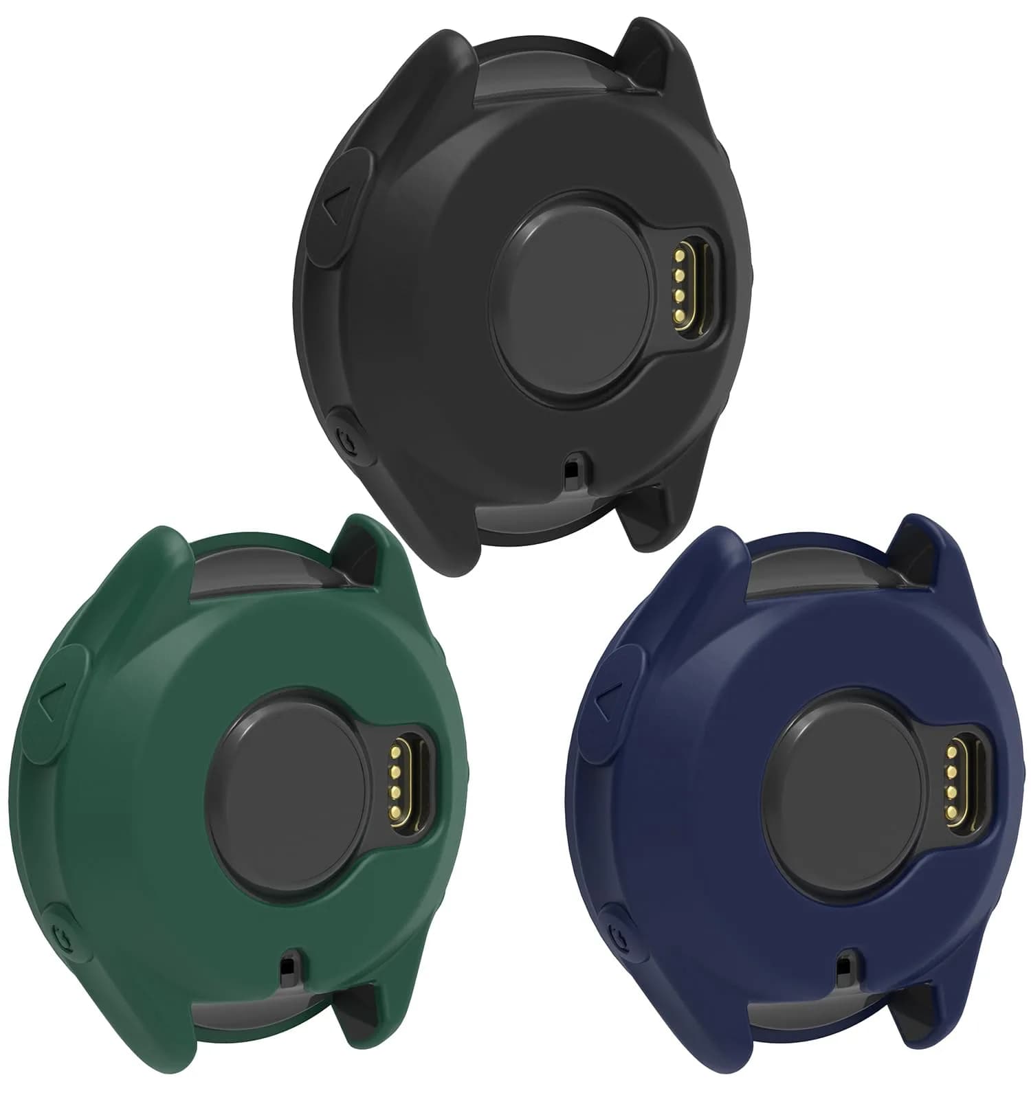 TenCloud Silicone Watch Case for Garmin Forerunner 965 | 3 Pack Black+Red+White — Black+Green+Blue
